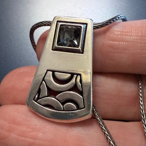 Reversible Brighton Bloc Haus Silver Plated Crystal Pendant - Picture 8 of 10